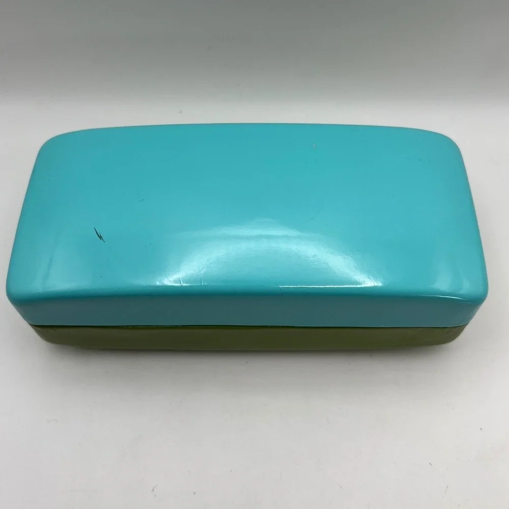 Kate Spade Eyeglass Case Turquoise Green Eye Print Retro Glam Coquette